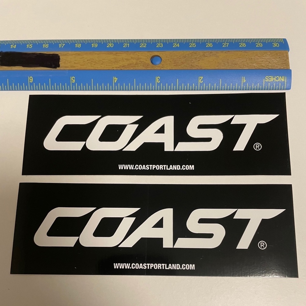 Coast Portland 2 Stickers Decals Black 6x2 Inches